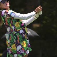 ウェアに思わず目がいく 2022年 宮里藍サントリーレディスオープンゴルフトーナメント 初日 桑木志帆