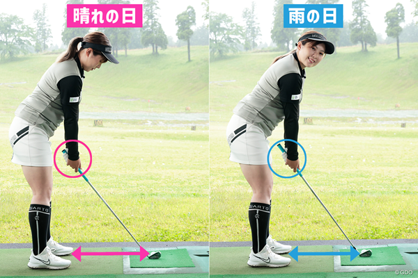 雨ゴルフは雨の日用のアイアンショットで 桑山紗月 女子プロレスキュー Gdo ゴルフレッスン 練習
