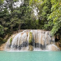 タイの首都バンコクの郊外、カンチャナブリーにエラワンの滝はあります 2022年 BMWインターナショナルオープン 事前 エラワンの滝