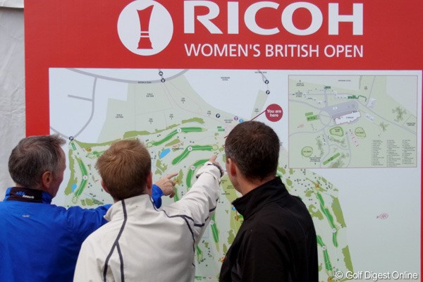 2010年 全英リコー女子オープン初日 案内図 案内図をもとに目的の選手を探す