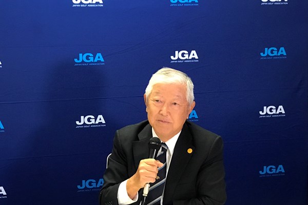 日本ゴルフ協会の新会長として抱負を述べる池谷正成氏（提供：JGA)