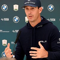 記者会見するビリー・ホーシェル(Ross Kinnaird/Getty Images) 2022年 BMW PGA選手権 事前 ビリー・ホーシェル