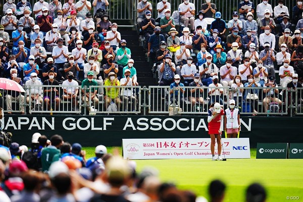 2022年 日本女子オープンゴルフ選手権  初日 馬場咲希 1番ホール。このときはまだ緊張していなかったが…