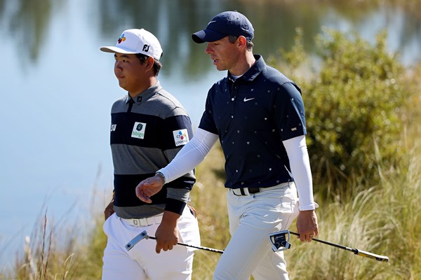 ロリー・マキロイとトム・キムは同組でプレーした(Mike Mulholland/Getty Images for The CJ Cup)