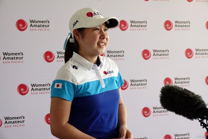 英語でインタビューにチャレンジ 2022年 アジアパシフィック女子アマチュアゴルフ選手権 2日目 荒木優奈