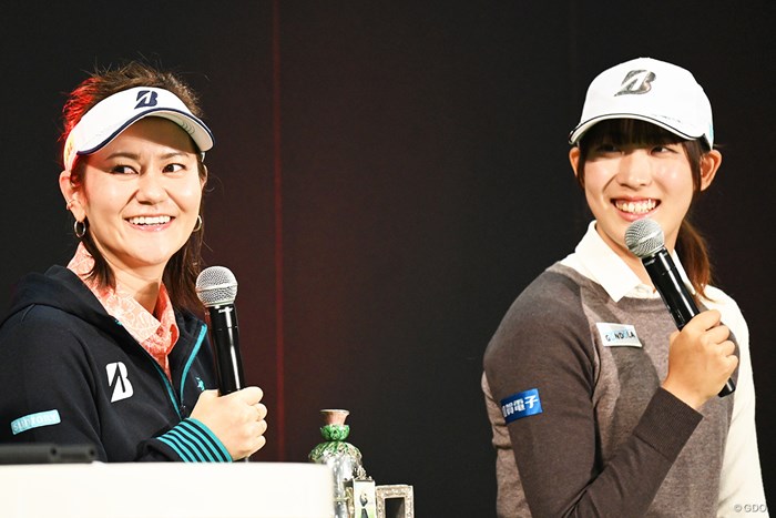 イベント初共演を果たした宮里藍さん（左）と馬場咲希 ジャパンゴルフフェア 宮里藍 馬場咲希