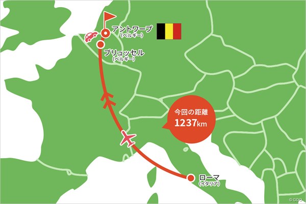 2023年 ソウダルオープン 事前 川村昌弘マップ アントワープまではブリュッセルから車で1時間もかかりません