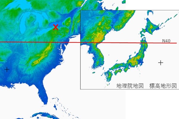 2023全米プロメジャー天気予報 北海道と同じ緯度。×のところがロチェスター