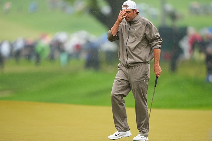 雨の序盤にボギーが重なった(Darren Carroll／PGA of America via Getty Images) 2023年 全米プロゴルフ選手権 3日目 スコッティ・シェフラー