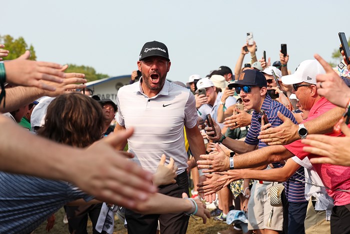 大活躍でこの人気(Scott Taetsch／PGA of America via Getty Images) 2023年 全米プロゴルフ選手権 最終日 マイケル・ブロック