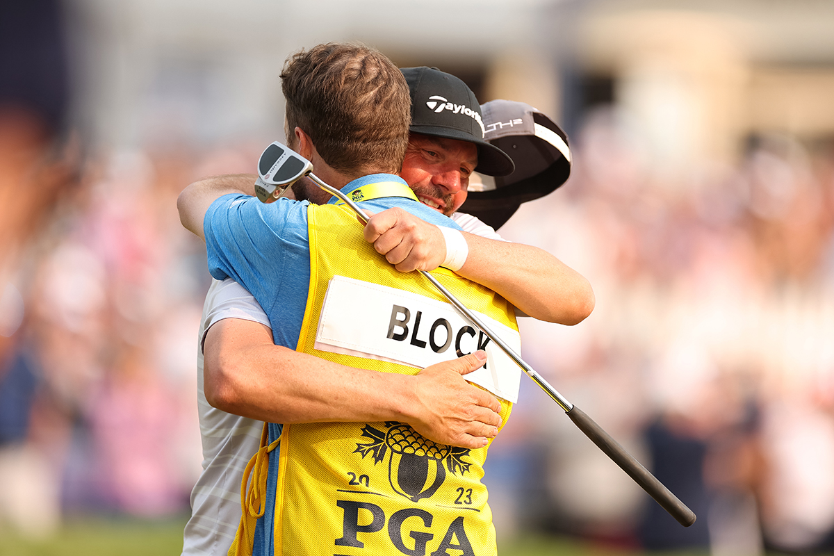 「全米プロ」で大活躍したマイケル・ブロック。ちなみにこのパターは20年モノ(Scott Taetsch／PGA of America via Getty Images)