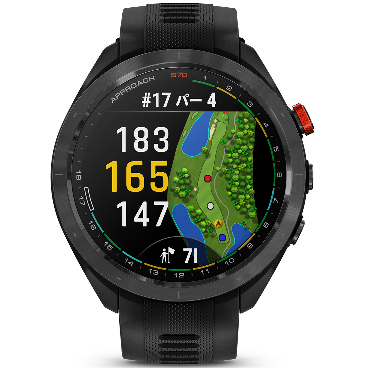 新品 黒 47mm ガーミン アプローチ S70 Garmin GPSナビ - ゴルフ