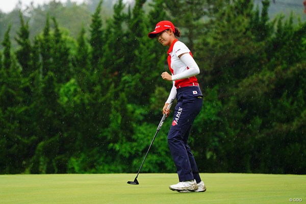 2023年 日本女子アマチュアゴルフ選手権 最終日 馬場咲希 最終18番でバーディフィニッシュを決めた馬場咲希。6位で大会を終えた