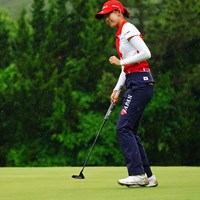 最終18番でバーディフィニッシュを決めた馬場咲希。6位で大会を終えた 2023年 日本女子アマチュアゴルフ選手権 最終日 馬場咲希
