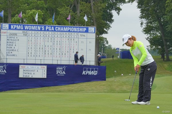 2023年 KPMG全米女子プロゴルフ選手権 初日 古江彩佳 リーダーボードに名前を載せた