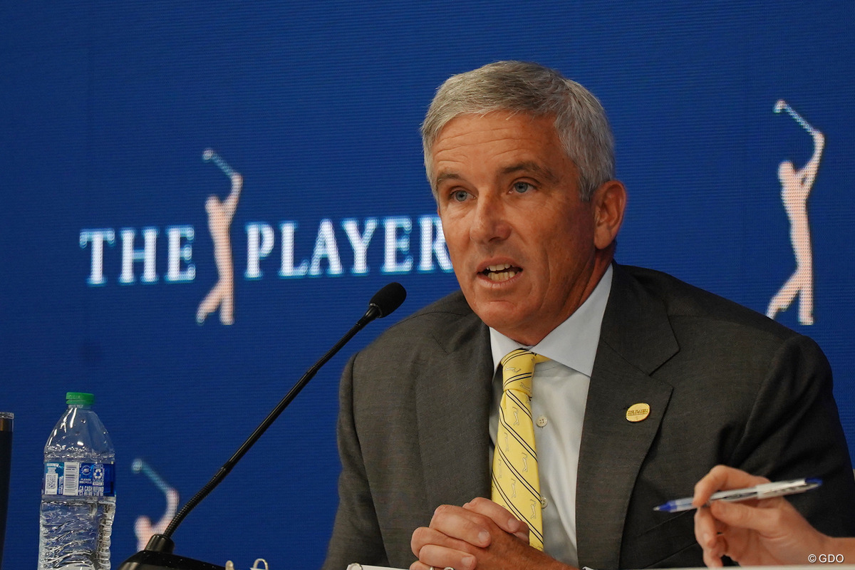 職場復帰するPGAツアーのトップ、ジェイ・モナハン氏※撮影は3月「ザ・プレーヤーズ選手権」