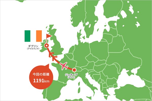 2023年 ホライゾン アイルランドオープン 事前 川村昌弘マップ スイスからアイルランドへは直行便で
