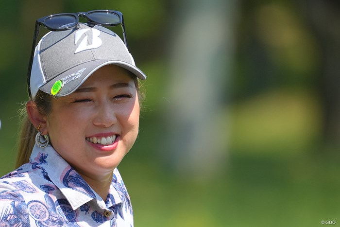 心の底からの笑顔だね。 2023年 日本女子プロゴルフ選手権大会コニカミノルタ杯 2日目 照山亜寿美