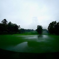 強い雨に見舞われている輪厚コース 2023年 ANAオープンゴルフトーナメント 初日 コース