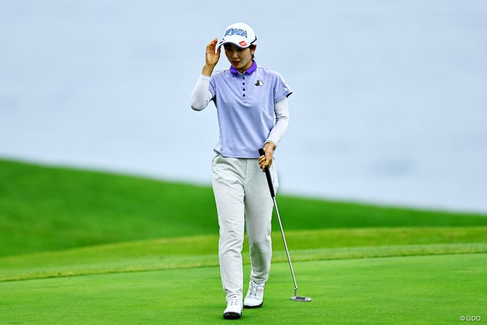 長いパーパットもしっかり決めた 2023年 日本女子オープンゴルフ選手権 初日 蛭田みな美