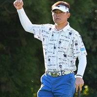 バーディを奪い渾身のガッツポーズ 2023年 ACNチャンピオンシップゴルフトーナメント 2日目 上田諭尉
