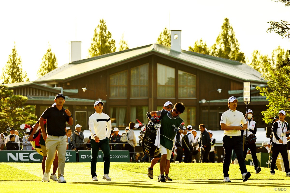 2023年 日本オープンゴルフ選手権競技 初日 久常涼 中島啓太 石川遼