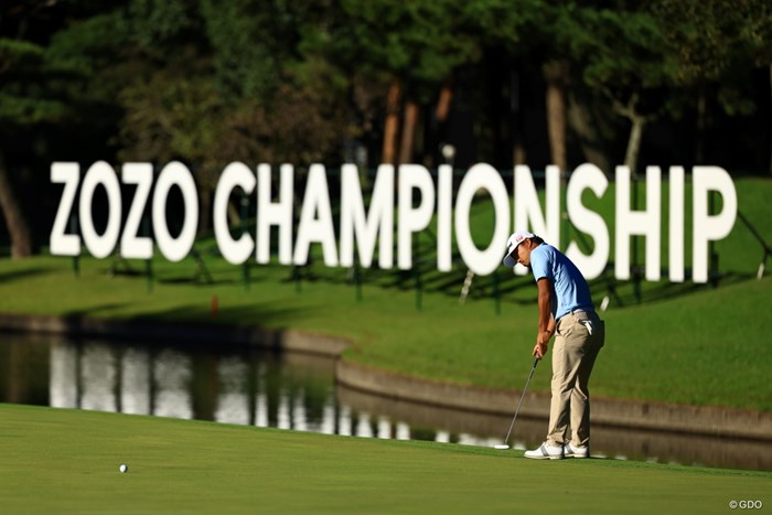 ZOZOの看板の前でパッティング 2023年 ZOZOチャンピオンシップ 最終日 小平智