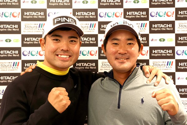 2023年 Hitachi 3Tours Championship 蝉川泰果（左）＆金谷拓実 蝉川泰果（左）と金谷拓実の東北福祉大コンビが先陣を切る（大会提供）