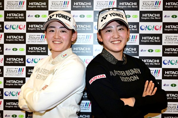 2023年 Hitachi 3Tours Championship 事前 岩井明愛（左）＆岩井千怜 ともに初出場の岩井明愛（左）と岩井千怜。姉妹ペアで貢献なるか（大会提供）
