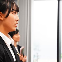 左胸元には金バッジ 2023年 日本女子プロゴルフ協会 新人セミナー 馬場咲希