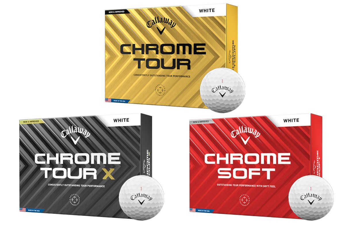 六角形ディンプルに円形採用 キャロウェイ「CHROME」ボールが3月発売