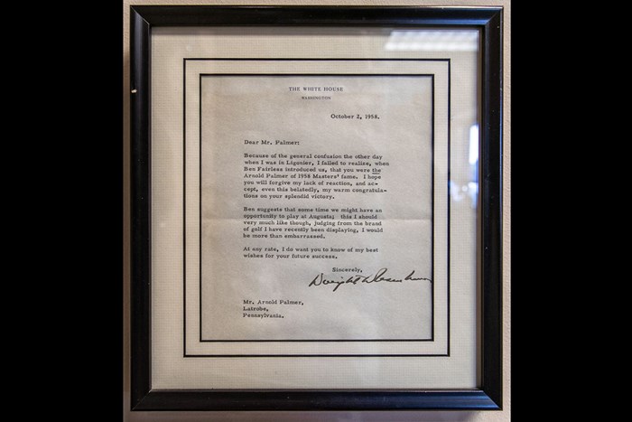 アイゼンハワー元大統領がパーマーに送った手紙（PGAツアー） 2024年 アーノルド・パーマー招待byマスターカード 初日 ホワイトハウスからの書簡