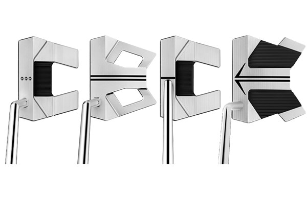 スコッティキャメロンから“完成形”マレット型パター 新「PHANTOM」が発売 左から「スリードット」「デュアルライン」「デュアルパーパス」「アロー」の4種のアライメントデザイン