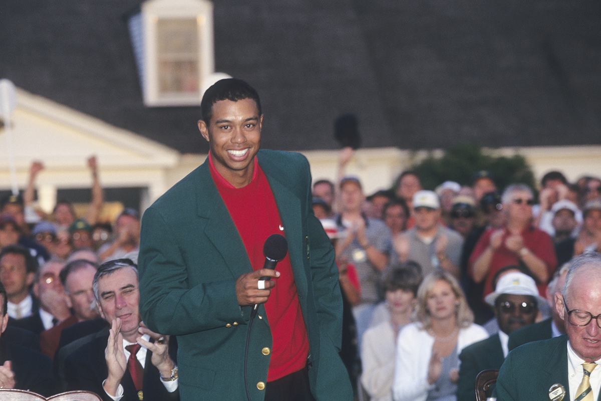1997年のマスターズで初優勝した(Photo by Sam Greenwood/PGA TOUR Archive)