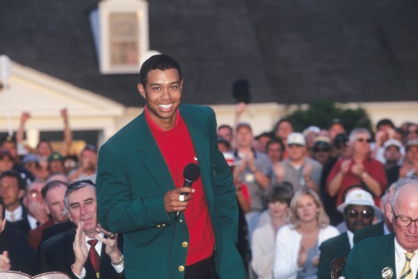 1997年のマスターズで初優勝した(Photo by Sam Greenwood/PGA TOUR Archive)