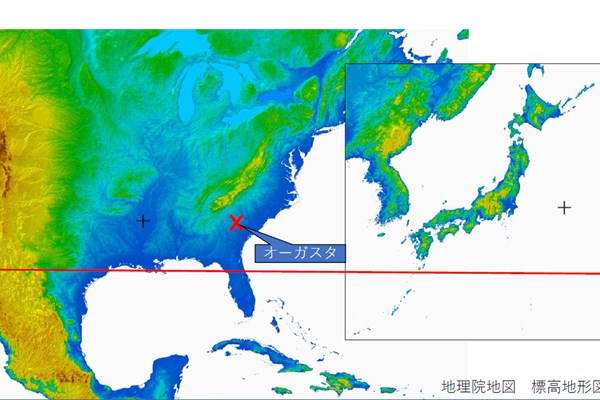 森田さ～ん、オーガスタのお天気は？ 「初日は雨模様」／森田正光のメジャー天気予報 緯度は福岡と同じぐらい。沿岸から内陸に220km入った場所にある