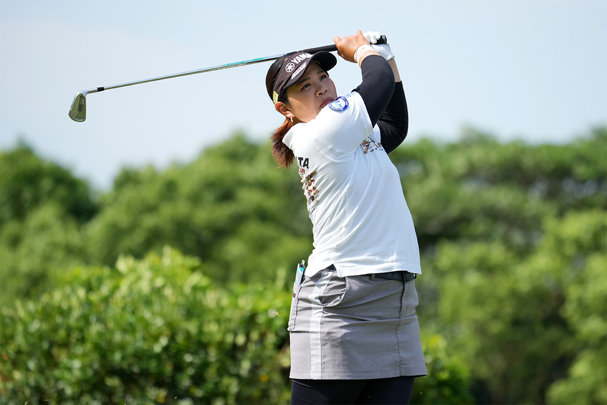 日本勢最高の5位スタートを切った森岡紋加（Yoshimasa Nakano/JLPGA via Getty Images）