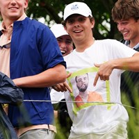 シェフラーのTシャツを着用したギャラリー 2024年 全米プロゴルフ選手権 2日目 スコッティ・シェフラー