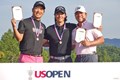 全米オープン出場を決めた河本力、石川遼、清水大成（左から）
