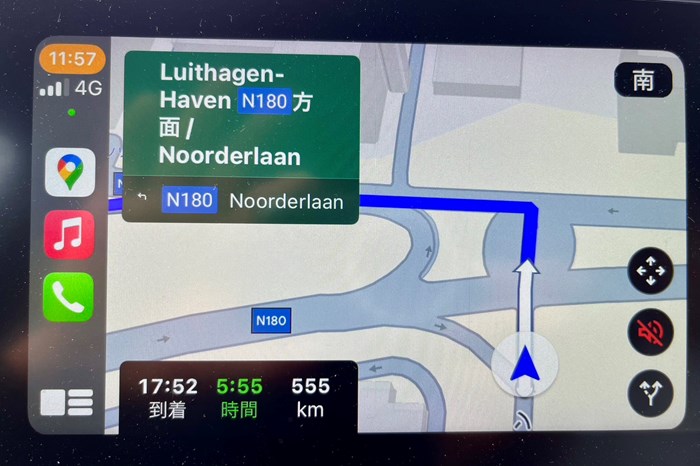 アントワープからハンブルグへ。レンタカーに表示されたのは5時間55分、555km！ 2024年 ヨーロピアンオープン 事前 レンタカーのGPS