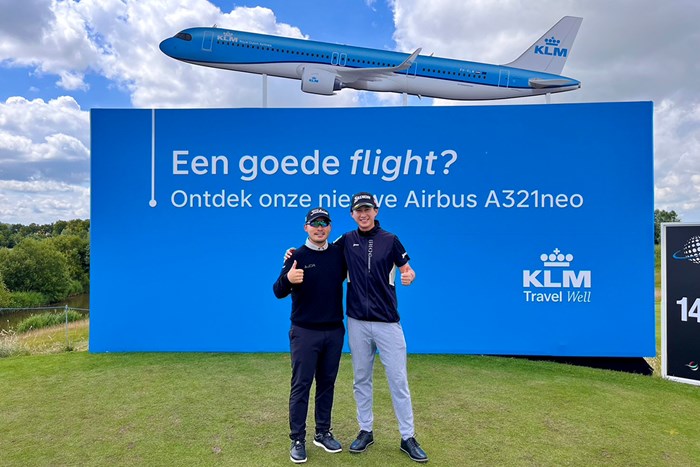 今週はオランダ航空会社KLMの大会。星野陸也選手（右）も欧州に帰ってきました 2024年 KLMオープン 事前 川村昌弘 星野陸也