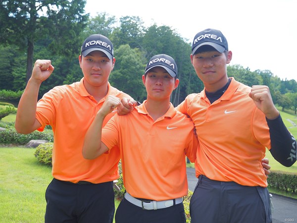 韓国チーム 左からキム・ミンス、パク・ガンウォン、パク・ジュヒュン
