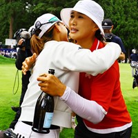 渋野選手もお出迎え 2024年 KPMG全米女子プロゴルフ選手権 最終日 渋野日向子 エイミー・ヤン