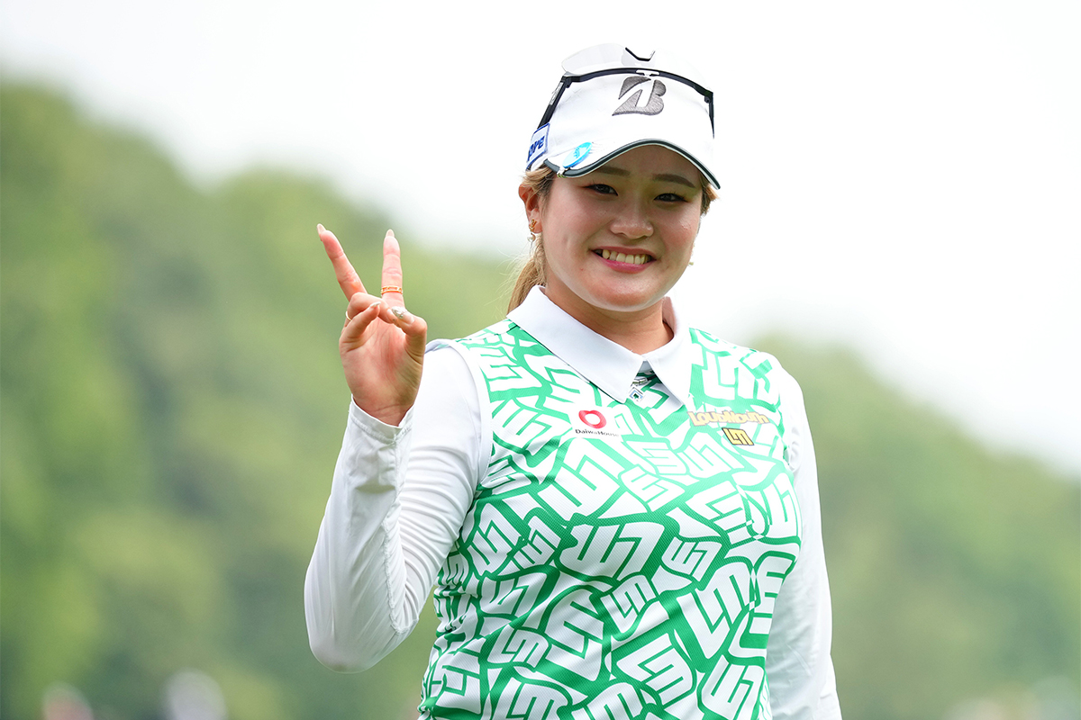 イーグルフィニッシュにご満悦の桑木志帆（ Yoshimasa Nakano/Getty Images）