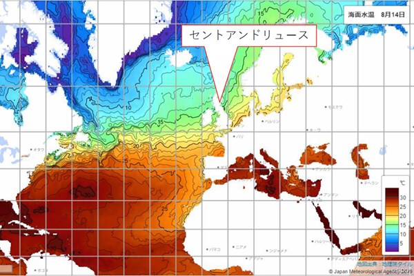 森田さ～ん、全英女子オープンのお天気は？ 「落ち着かない空模様に」／森田正光のメジャー天気予報 海水温は15℃を下回ることがほとんど