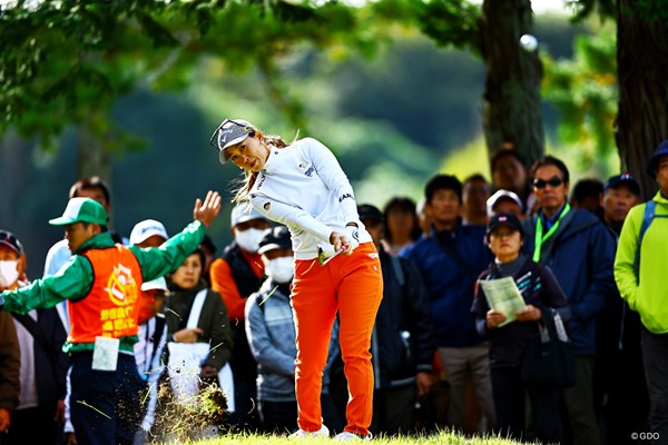 2024年 伊藤園レディスゴルフトーナメント 初日 上田桃子 9番ではガッツボギー