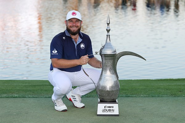 2025年 ヒーロー ドバイ デザートクラシック 最終日 ティレル・ハットン 欧州ツアー8勝目を挙げたティレル・ハットン（Richard Heathcote/Getty Images）