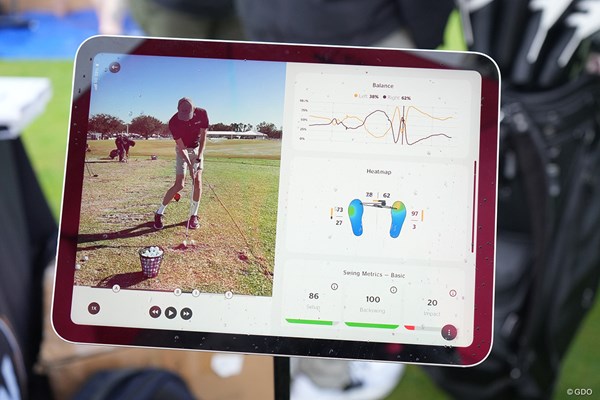 2025年 PGAショー バロンスマートキット スイングとともに体重配分が表示される