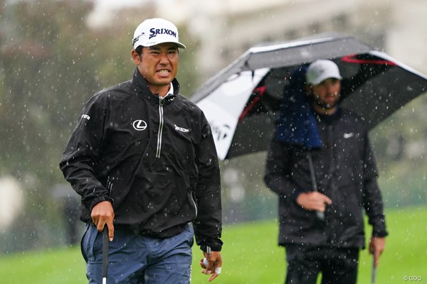 2025年 ザ・ジェネシス招待 初日 松山英樹 ほとんどの時間で冷たい雨に打たれた