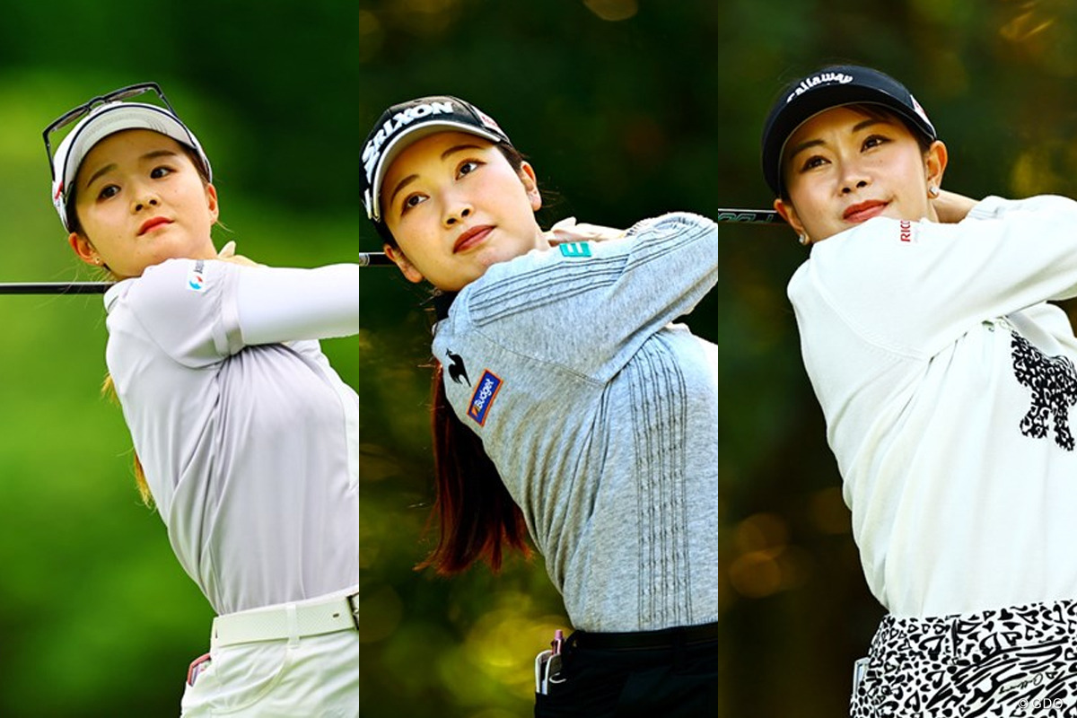 （写真左から）川崎春花、小祝さくら、河本結が初のJLPGA ブライトナーに就任